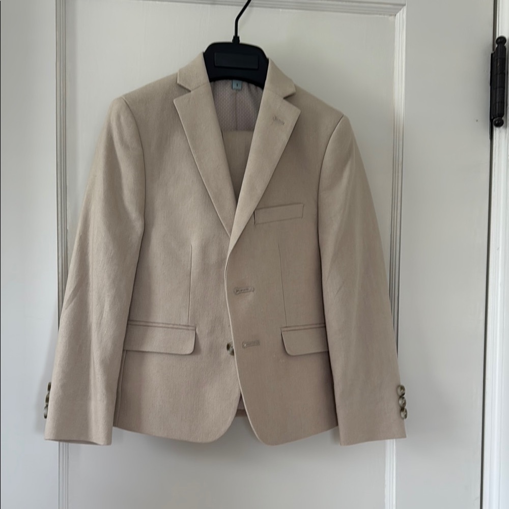 Boys linen blend 2 piece suit
